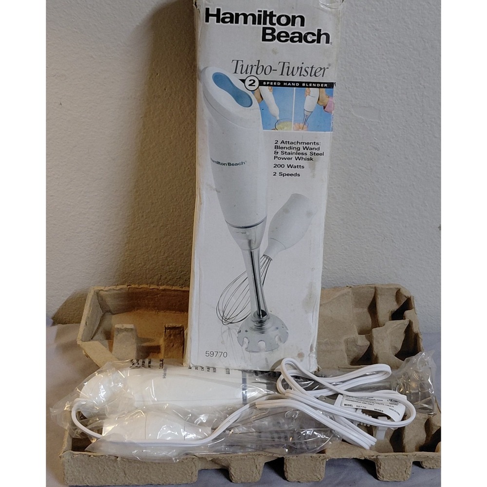 Hamilton Beach Turbo-Twister 59770 2-Speed Hand Blender 200W Whisk NEW
